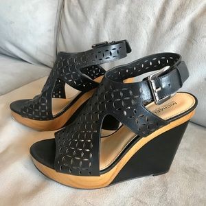 Michael Kors Josephine Perforated Leather Wedge